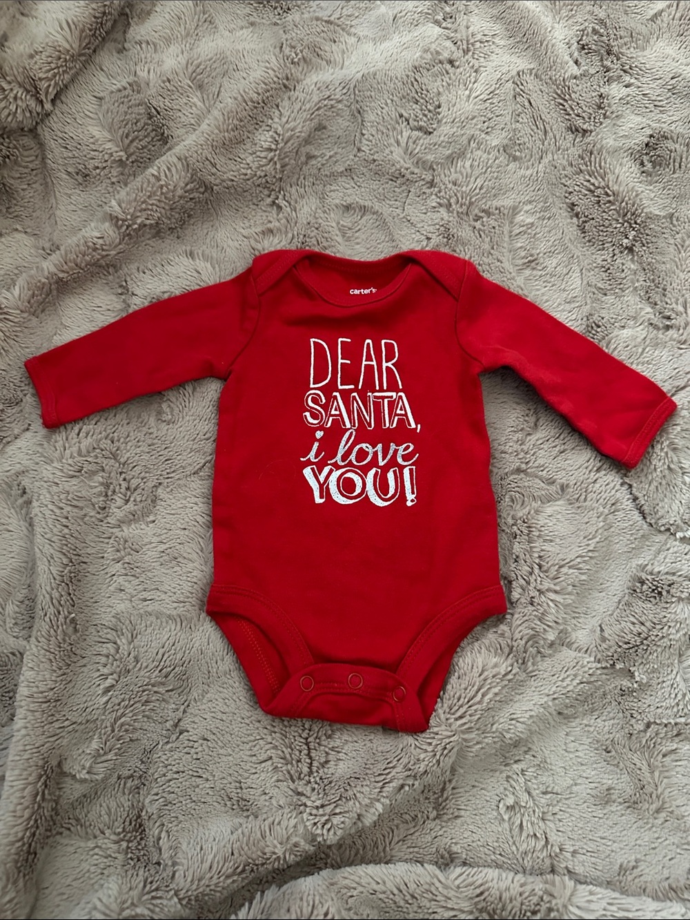 'Dear Santa, I Love You!' Long-Sleeve One-Piece, newborn, 100% cotton